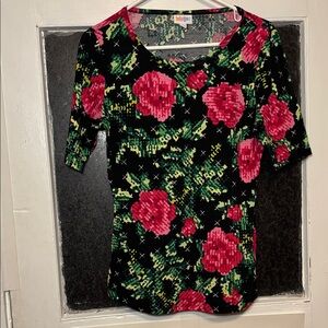 LulaRoe Women’s Floral Black and Pink Women's Top Size Medium
